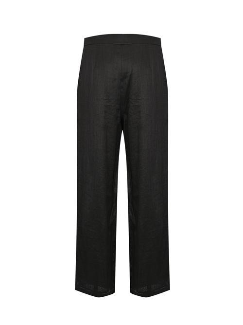 Pantalone crop MSTTARTUFO in tela ramié Nero MAX MARA STUDIO | 2616131012600003